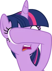 Size: 4000x5482 | Tagged: safe, artist:luckreza8, derpibooru import, twilight sparkle, twilight sparkle (alicorn), alicorn, pony, the point of no return, .svg available, facepalm, simple background, solo, transparent background, vector