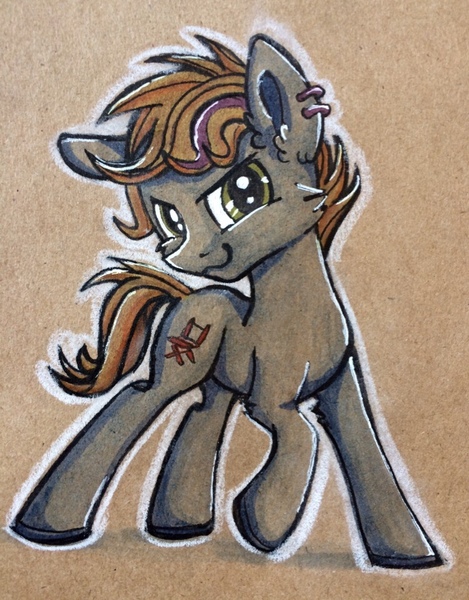 Size: 751x960 | Tagged: safe, derpibooru import, oc, pony, kraft paper, markers, traditional art