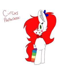 Size: 1378x1378 | Tagged: safe, artist:circuspaparazzi5678, derpibooru import, oc, oc:circus paparazzi, unofficial characters only, pegasus, pony, clothes, clown, rainbow socks, socks, striped socks