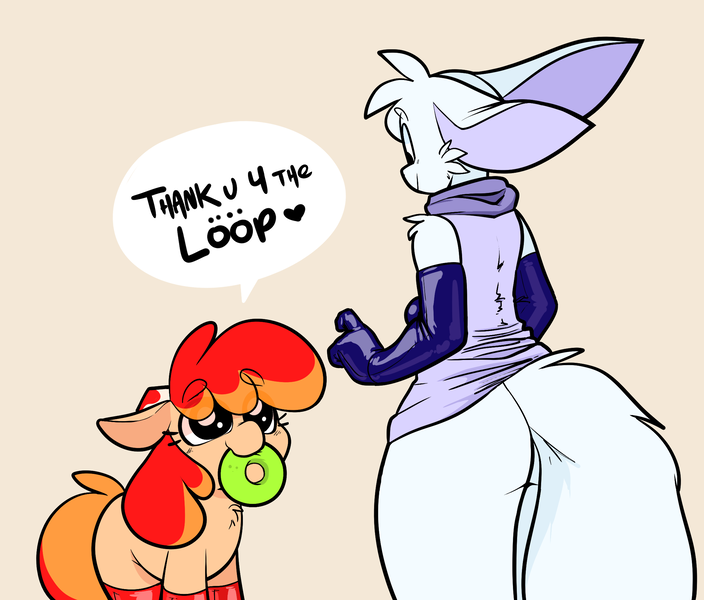 Size: 2200x1875 | Tagged: safe, artist:belaboy, derpibooru import, oc, oc:flan pone, unofficial characters only, anthro, earth pony, pony, anthro with ponies, clothes, dialogue, furry, gloves, latex, latex gloves, latex socks, mouth hold, smiling, socks, speech bubble, sweater