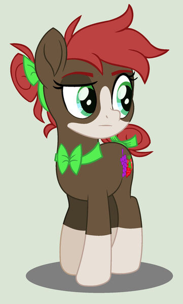 Size: 1024x1703 | Tagged: safe, artist:frostybases, artist:loveedovey, derpibooru import, oc, oc:alizarin fruits, earth pony, pony, base used, bowtie, female, mare, simple background, solo