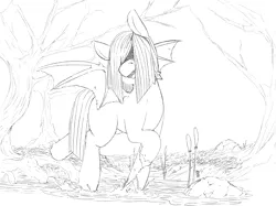 Size: 2799x2096 | Tagged: safe, artist:shouldbedrawing, derpibooru import, oc, oc:clear night, bat pony, pony, bat wings, blind, splashing, wings