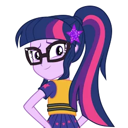 Size: 3000x3000 | Tagged: safe, artist:razoredge2312, derpibooru import, sci-twi, twilight sparkle, equestria girls, equestria girls series, spring breakdown, spoiler:eqg series (season 2), coreldraw, cute, female, geode of telekinesis, glasses, high res, looking at you, magical geodes, simple background, smiley face, smiling, solo, transparent background, twiabetes, vector