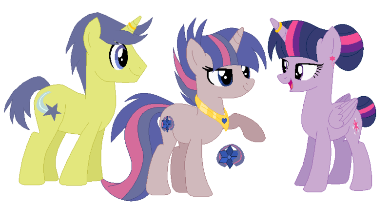 Size: 890x474 | Tagged: safe, artist:theanimeartistishere, derpibooru import, comet tail, twilight sparkle, twilight sparkle (alicorn), alicorn, pony, cometlight, family, female, male, offspring, parent:comet tail, parent:twilight sparkle, parents:cometlight, shipping, straight