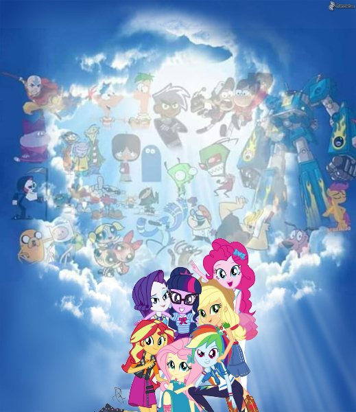 Size: 519x600 | Tagged: safe, derpibooru import, editor:mr. gumball, applejack, fluttershy, pinkie pie, rainbow dash, rarity, sci-twi, scootaloo, sunset shimmer, twilight sparkle, equestria girls, equestria girls series, adventure time, avatar the last airbender, bloo (foster's), cartoon heaven, chowder, codename kids next door, courage the cowardly dog, danny phantom, dexter's laboratory, ed edd n eddy, end of ponies, foster's home for imaginary friends, geode of empathy, geode of fauna, geode of shielding, geode of super speed, geode of super strength, geode of telekinesis, good end, gravity falls, heaven, humane five, humane seven, humane six, image, invader zim, johnny bravo, jpeg, mac (foster's), magical geodes, megas xlr, mordecai, mordecai and rigby, op is wrong, phineas and ferb, regular show, rigby, the end of equestria girls, the grim adventures of billy and mandy, the powerpuff girls