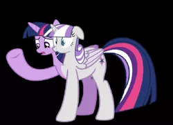 Size: 1759x1271 | Tagged: safe, artist:theunknowenone1, derpibooru import, twilight sparkle, twilight sparkle (alicorn), twilight velvet, alicorn, pony, conjoined, female, fusion, mare, mother and child, mother and daughter