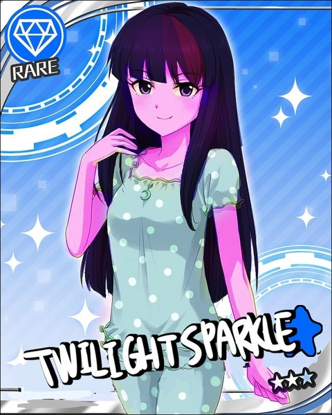 Size: 640x800 | Tagged: safe, artist:weiliy, derpibooru import, twilight sparkle, human, equestria girls, clothes, female, idolmaster, pajamas, stars, text