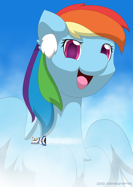 Size: 2000x2800 | Tagged: safe, artist:rockfannel, derpibooru import, rainbow dash, pegasus, pony, ear fluff, female, giant pony, high res, macro, mare, open mouth, solo