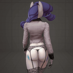 Size: 720x720 | Tagged: 3d, animated, anthro, artist:fishimira, ass, both cutie marks, butt, butt jiggle, clothes, derpibooru import, face not visible, facing away, female, garter belt, gloves, lace, lingerie, no tail, panties, rarity, rearity, sexy, socks, solo, solo female, source filmmaker, stockings, stupid sexy rarity, suggestive, thigh highs, thong, underwear, walk cycle, walking