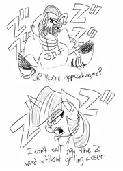 Size: 1137x1576 | Tagged: safe, artist:cowsrtasty, derpibooru import, twilight sparkle, oc, oc:matriarch zeg'us, alicorn, pony, zebra, anime style, black and white, clothes, comic, crossover, dialogue, female, gilf, grayscale, imminent racism, jojo's bizarre adventure, mare, meme, monochrome, mouthpiece, n word, oh you're approaching me, out of character, pony racism, racism, reference, shirt, simple background, text, vulgar, white background, zebra oc, ziggers