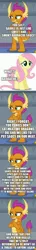 Size: 500x3500 | Tagged: safe, derpibooru import, edit, edited screencap, screencap, fluttershy, smolder, dragon, pegasus, pony, comic:the epilogue, sweet and smoky, barbecue sauce, barbeque, comic, fanfic art, food, implied garble, lesson, meat, metaphor, reformation, screencap comic, title drop