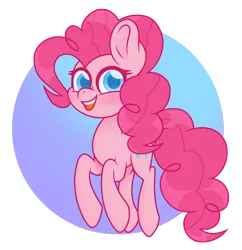 Size: 2080x2152 | Tagged: safe, artist:superanina, derpibooru import, pinkie pie, earth pony, pony, abstract background, blushing, circle background, colored pupils, cute, diapinkes, female, mare, open mouth, solo