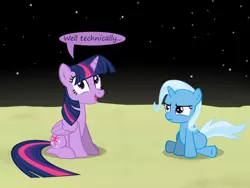 Size: 1200x900 | Tagged: safe, artist:evil-dec0y, derpibooru import, trixie, twilight sparkle, twilight sparkle (alicorn), alicorn, pony, unicorn, comic:trixie vs., comic:trixie vs. the moon, comic, female, filly, mare, speech bubble