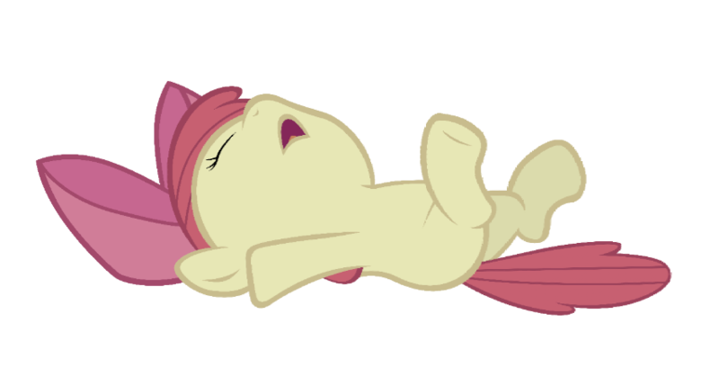 Size: 854x447 | Tagged: safe, derpibooru import, edit, vector edit, apple bloom, pony, desaturated, on back, passed out, simple background, solo, transparent background, vector