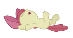 Size: 854x447 | Tagged: safe, derpibooru import, edit, vector edit, apple bloom, pony, desaturated, on back, passed out, simple background, solo, transparent background, vector