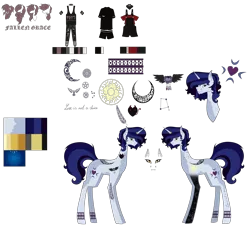 Size: 7086x6519 | Tagged: safe, artist:moonlight0shadow0, derpibooru import, moonlight raven, oc, oc:da capo, oc:major elegy, oc:partita keys, oc:punk note, pony, unicorn, icey-verse, bandana, blaze (coat marking), bust, choker, clothes, commission, ear piercing, earring, fallen grace, female, horn, horn ring, jeans, jewelry, mare, multicolored hair, nose piercing, overalls, pajamas, pants, piercing, redesign, reference sheet, ring, shirt, shorts, simple background, snake bites, socks, solo, spiked choker, striped socks, t-shirt, tanktop, tattoo, tongue out, tongue piercing, torn clothes, transparent background, wedding ring, wristband