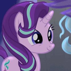 Size: 500x500 | Tagged: safe, derpibooru import, edit, edited screencap, editor:lolledits, screencap, starlight glimmer, trixie, pony, unicorn, no second prances, :p, animated, blep edit, cropped, cute, female, gif, glim glam, glimmerbetes, mare, one eye closed, silly, silly pony, solo focus, tongue out, wink