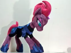 Size: 1024x768 | Tagged: safe, artist:nekokevin, derpibooru import, tempest shadow, pony, unicorn, my little pony: the movie, armor, broken horn, eye scar, female, hoof shoes, horn, irl, lidded eyes, mare, photo, plushie, scar, solo