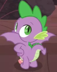 Size: 670x848 | Tagged: blanket, cropped, derpibooru import, dragon, male, misleading thumbnail, safe, screencap, solo, spike, spread wings, stupid sexy spike, sweet and smoky, winged spike, wings