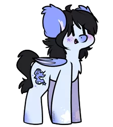 Size: 1151x1288 | Tagged: safe, artist:spoopygander, derpibooru import, oc, oc:mitzy, bat pony, pony, bat pony oc, bat wings, blushing, chest fluff, cute, ear fluff, fangs, female, freckles, mare, markings, wings