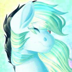 Size: 900x900 | Tagged: safe, artist:sadelinav, derpibooru import, oc, oc:swifty breeze, pony, bust, female, mare, one eye closed, portrait, solo