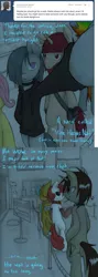 Size: 1280x3612 | Tagged: safe, artist:lonelycross, derpibooru import, fluttershy, marble pie, oc, oc:coffee bean, oc:pinkenta, pony, ask lonely inky, ask, choker, comic, concert, dialogue, line, lonely inky, nine inch nails, question, queue, sadistic sweetie belle, talking, tumblr