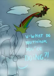 Size: 1280x1808 | Tagged: safe, artist:lonelycross, derpibooru import, marble pie, oc, oc:thunder smash, pony, ask lonely inky, ask, blood, choker, comic, dialogue, flying away, lonely inky, nosebleed, question, rainbow, shower, showerhead, sweat, talking, towel, tumblr, violence, we don't normally wear clothes