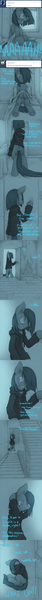 Size: 834x12000 | Tagged: safe, artist:lonelycross, derpibooru import, marble pie, oc, oc:thunder smash, pony, ask lonely inky, abandoned, apartment, ask, bed, bedroom, bipedal, choker, clothes, comic, crying, denial, dialogue, door, fetal position, hoodie, lonely, lonely inky, question, screaming, solo, staircase, stairs, talking, tattoo, tumblr, waking up