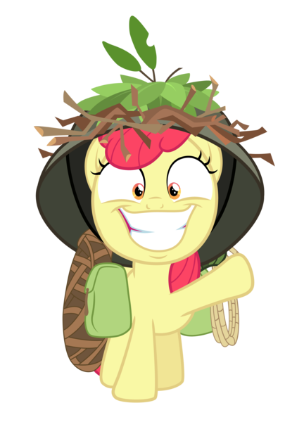 Size: 4080x5673 | Tagged: safe, artist:vvolllovv, derpibooru import, apple bloom, earth pony, pony, going to seed, adorabloom, big grin, cute, face of mercy, female, filly, foal, grin, helmet, raised hoof, simple background, smiling, solo, transparent background, vector, vietnam war