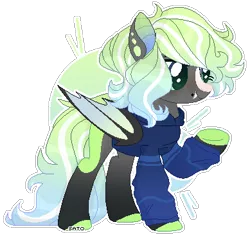 Size: 389x370 | Tagged: safe, artist:cute---cat, derpibooru import, oc, bat pony, pony, base used, clothes, female, hoodie, mare, simple background, solo, transparent background