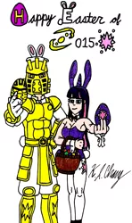 Size: 696x1172 | Tagged: 2015, alicorn, artist:stealthninja5, bionicle, bunny ears, colored pencil drawing, crossover, derpibooru import, easter, easter egg, holiday, horn, horned humanization, human, humanized, lego, pen drawing, photoshop, safe, takanuva, traditional art, twilight sparkle, twilight sparkle (alicorn)