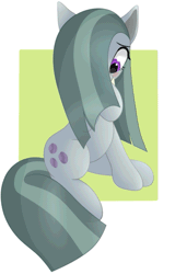 Size: 385x600 | Tagged: safe, artist:szafir87, derpibooru import, marble pie, earth pony, pony, abstract background, animated, blinking, blushing, cute, daaaaaaaaaaaw, eye clipping through hair, eye shimmer, female, gif, hair over one eye, heart, hiding, hnnng, marblebetes, mare, mouth hold, paper, precious, simple background, sitting, solo, szafir87 is trying to murder us, weapons-grade cute