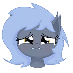 Size: 586x581 | Tagged: safe, artist:wafflecakes, derpibooru import, oc, oc:panne, unofficial characters only, bat pony, pony, bat pony oc, bat wings, bust, crying, simple background, solo, transparent background, wings