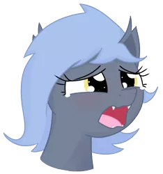 Size: 562x600 | Tagged: safe, artist:wafflecakes, derpibooru import, oc, oc:panne, unofficial characters only, bat pony, pony, bat pony oc, bat wings, bust, crying, simple background, transparent background, wings, yelling