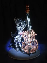 Size: 793x1057 | Tagged: safe, artist:malte279, derpibooru import, octavia melody, pony, cello, craft, musical instrument, wire sculpture, wires