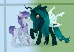 Size: 1420x1005 | Tagged: artist needed, source needed, safe, derpibooru import, queen chrysalis, oc, oc:crystal eve, oc:crystaleve, changeling, changeling queen, pony, clothes, female, scarf