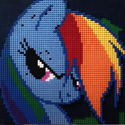 Size: 422x422 | Tagged: safe, artist:keenkris, derpibooru import, rainbow dash, pony, crossover, custom, irl, lego, photo, toy