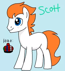 Size: 576x630 | Tagged: safe, artist:circuspaparazzi5678, derpibooru import, oc, earth pony, pony, base used, freckles, hat, scott, scottish