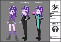 Size: 2710x1881 | Tagged: safe, artist:invisibleink, derpibooru import, starlight glimmer, fanfic, equestria girls, bodysuit, catsuit, fanfic art, magic, s5 starlight