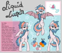 Size: 7000x6000 | Tagged: safe, artist:frowfrow, derpibooru import, oc, oc:liquidlunch, unofficial characters only, bat pony, semi-anthro, bat pony oc, bat wings, male, reference sheet, solo, stallion, wings