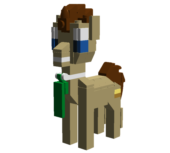 Size: 768x692 | Tagged: artist:whovianbron3, crossover, derpibooru import, doctor whooves, lego, lego digital designer, safe, simple background, solo, time turner, transparent background