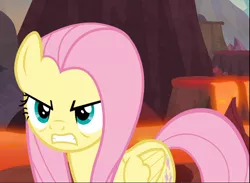 Size: 1284x939 | Tagged: safe, derpibooru import, screencap, fluttershy, pegasus, pony, sweet and smoky, angry, badass, cropped, determined, female, flutterbadass, fluttershy is not amused, gritted teeth, mare, peeved, solo, unamused