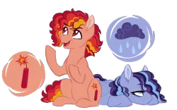 Size: 4400x2742 | Tagged: safe, artist:azure-art-wave, derpibooru import, oc, oc:friday fiesta, oc:sunday siesta, unofficial characters only, earth pony, pegasus, pony, female, magical lesbian spawn, mare, offspring, parent:pinkie pie, parent:rainbow dash, parents:pinkiedash, prone