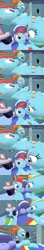 Size: 1280x7200 | Tagged: safe, derpibooru import, rainbow dash, pony, 3d, ahhh, bed, bedroom, blushing, comic, confused, dashblitz, falling over, female, gasp, grin, happy, hoof on chest, laughing, looking at each other, male, oh, rainbow blitz, reference, rule 63, self ponidox, selfcest, shipping, shrek, shrek the third, smiling, source filmmaker, straight, thinking, um