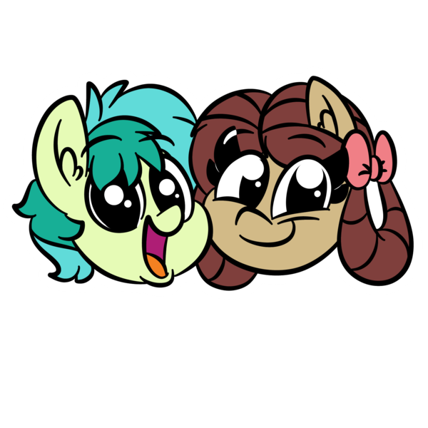 Size: 1500x1500 | Tagged: safe, artist:amethystcutey, derpibooru import, sandbar, yona, ponified, earth pony, pony, yak, she's all yak, bust, cute, female, head only, male, open mouth, outline, pony yona, portrait, sandabetes, shipping, simple background, species swap, sticker, straight, teenager, transparent background, yonabar, yonadorable