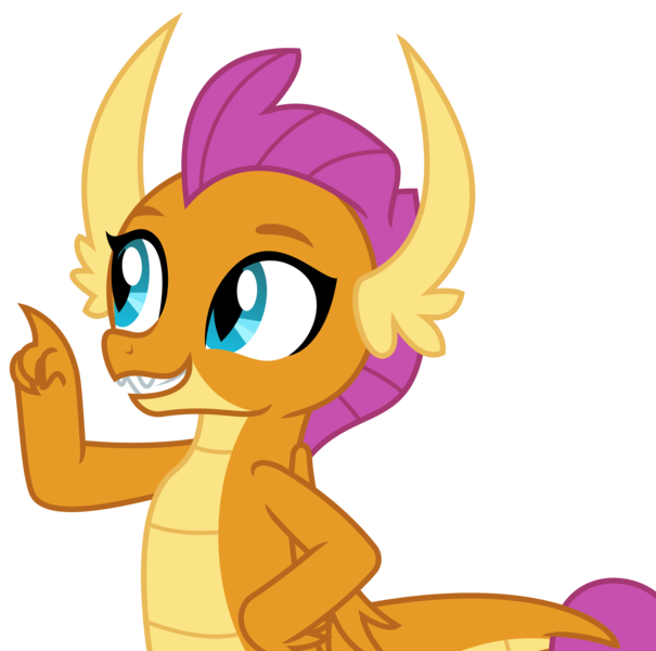 Size: 3091x3066 | Tagged: artist:sketchmcreations, derpibooru import, dragon, dragoness, female, hand on hip, pointing, raised arm, safe, simple background, smiling, smolder, sweet and smoky, transparent background, vector