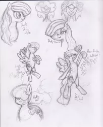 Size: 1024x1257 | Tagged: safe, artist:kaboodlesque, derpibooru import, oc, oc:storm shield, pony, monochrome, traditional art