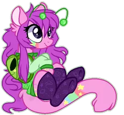 Size: 634x586 | Tagged: safe, artist:lemonkaiju, derpibooru import, oc, oc:space cadet, alien, pony, base used, clothes, female, mare, simple background, socks, solo, transparent background