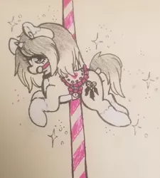 Size: 613x680 | Tagged: safe, artist:wickedsilly, derpibooru import, oc, oc:wicked silly, unofficial characters only, pony, unicorn, bridle, carousel, dock, merry go round pony, photo, saddle, solo, tack, traditional art
