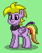 Size: 143x178 | Tagged: safe, artist:hexstream, derpibooru import, oc, oc:hexstream, unofficial characters only, pegasus, pony, pony town, collar, fangs, pegasus oc, pixel art, wings